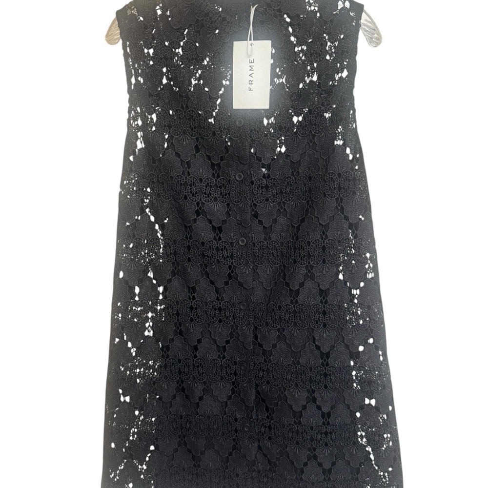 Frame The deco lace minidress in black